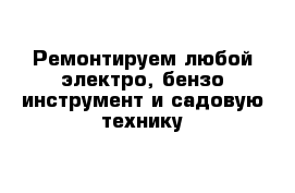 Ремонтируем любой электро, бензо инструмент и садовую технику